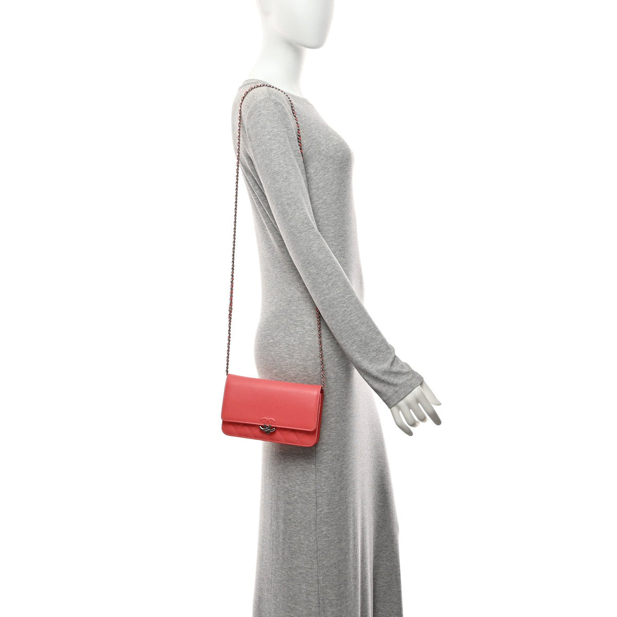 Quilted Calfskin Wallet Bag - Pink