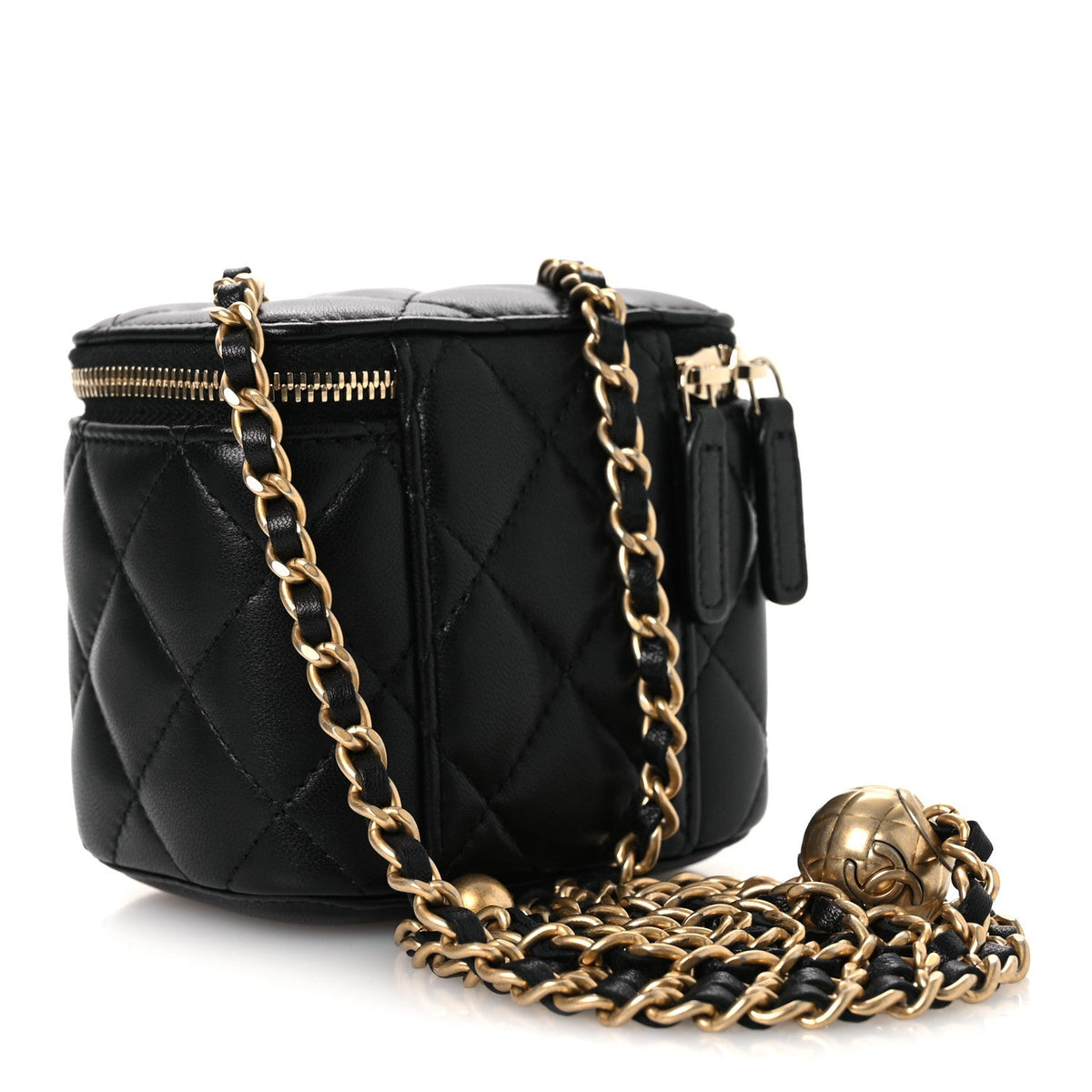 Mini Quilted Lambskin Handbag - Black