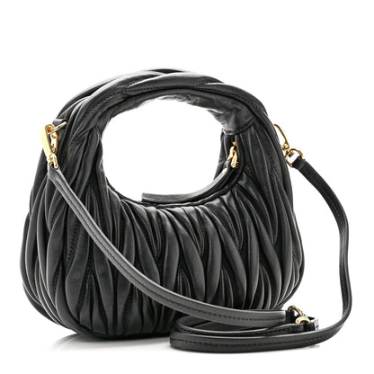 Mini Nappa Hobo Bag - Black