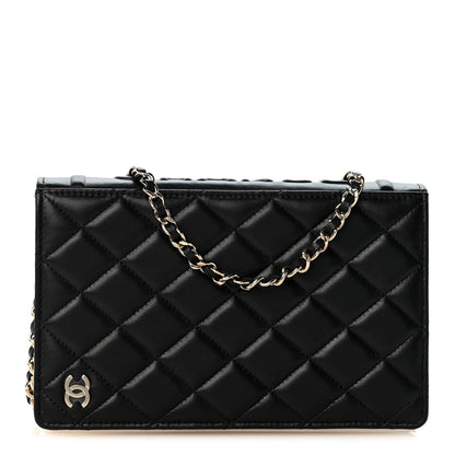 Quilted Lambskin Wallet Bag - Black