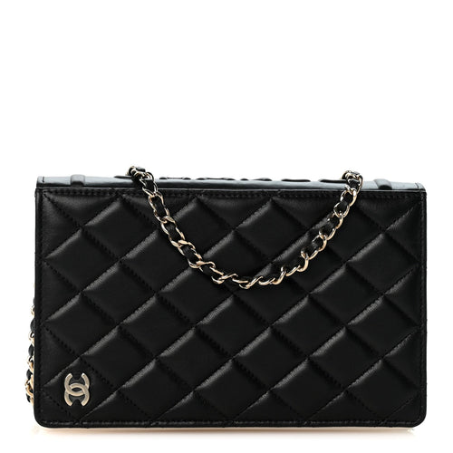 Quilted Lambskin Wallet Bag - Black