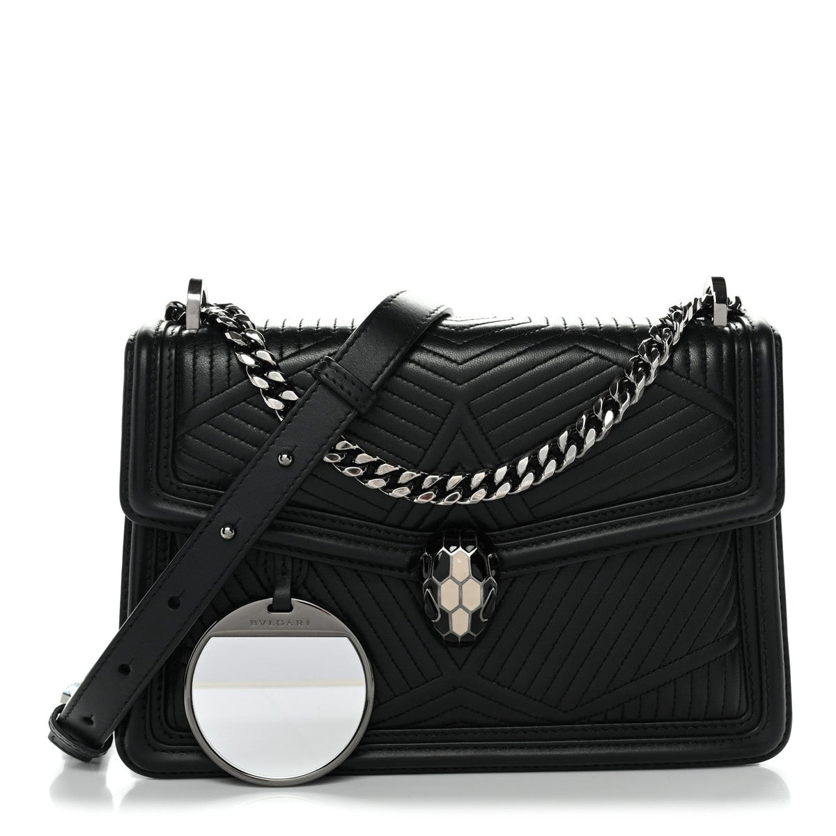 Quilted Calfskin Shoulder Bag - Black