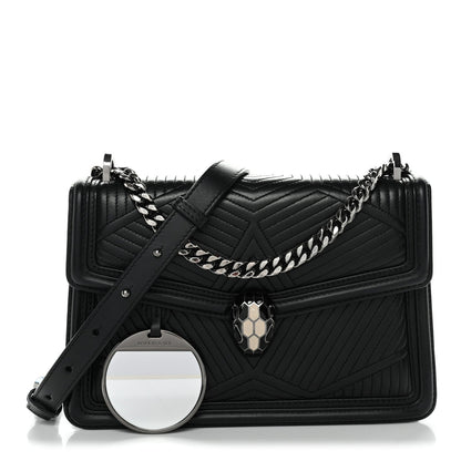 Quilted Calfskin Shoulder Bag - Black