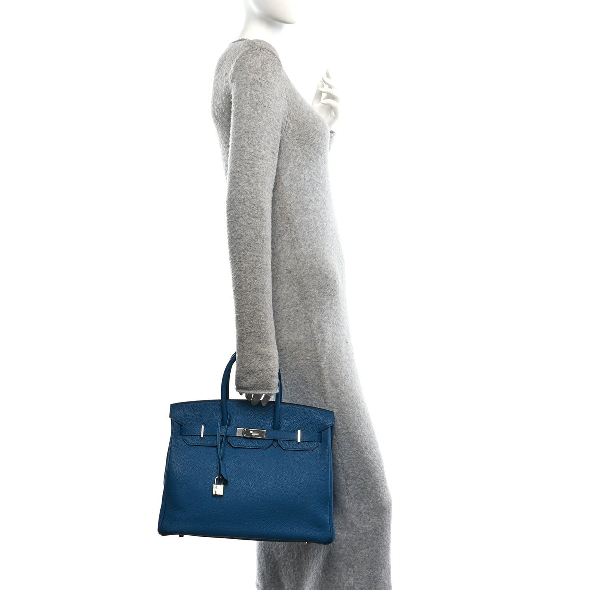 Togo Birkin 35 Bleu Izmir Handbag