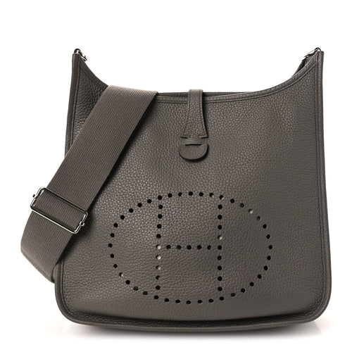 Taurillon Clemence Evelyne Iii Pm Etain Handbag