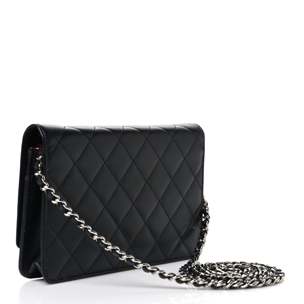 Quilted Calfskin Wallet Bag - Black