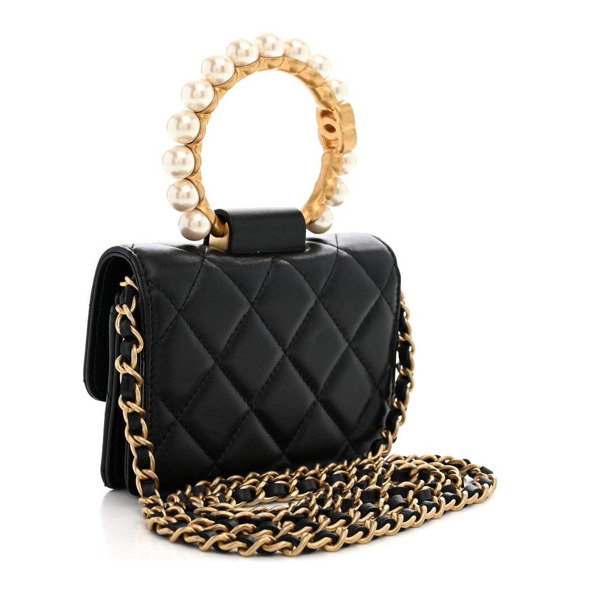 Quilted Lambskin Clutch Bag - Black
