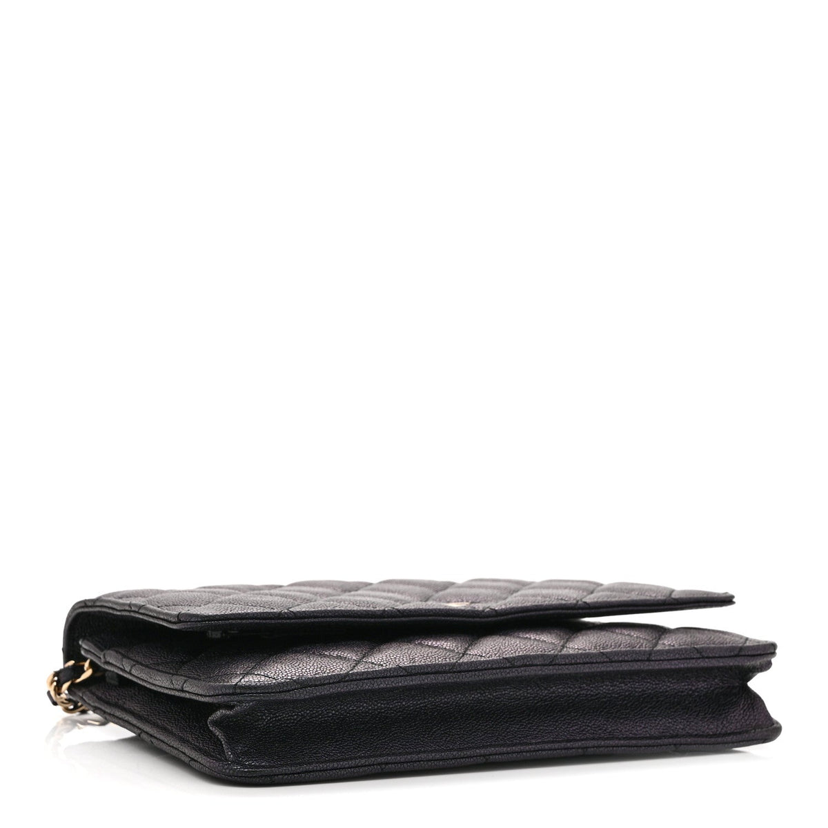 Quilted Caviar Wallet Bag - Blue