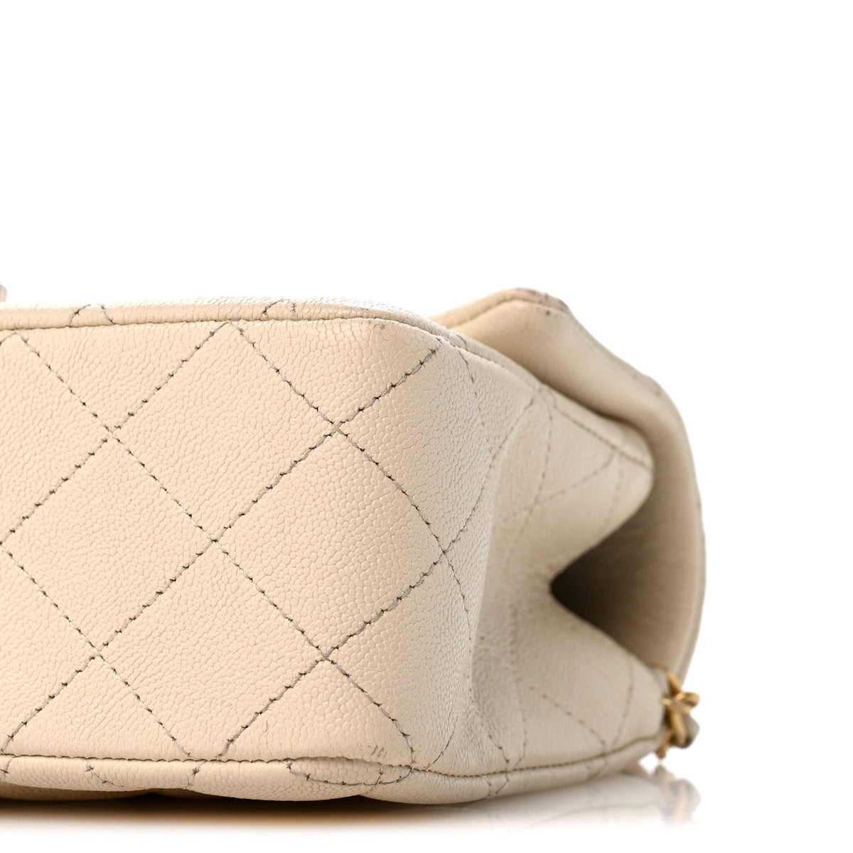 Mini Quilted Caviar Flap Shoulder Bag - Tan