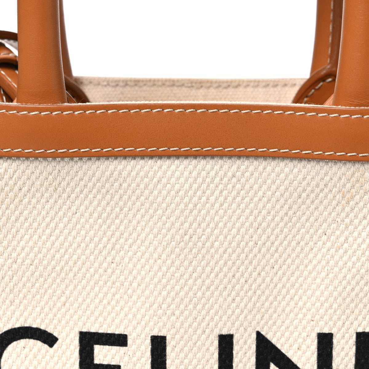 Mini Calfskin Canvas Handbag - Natural