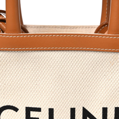 Mini Calfskin Canvas Handbag - Natural
