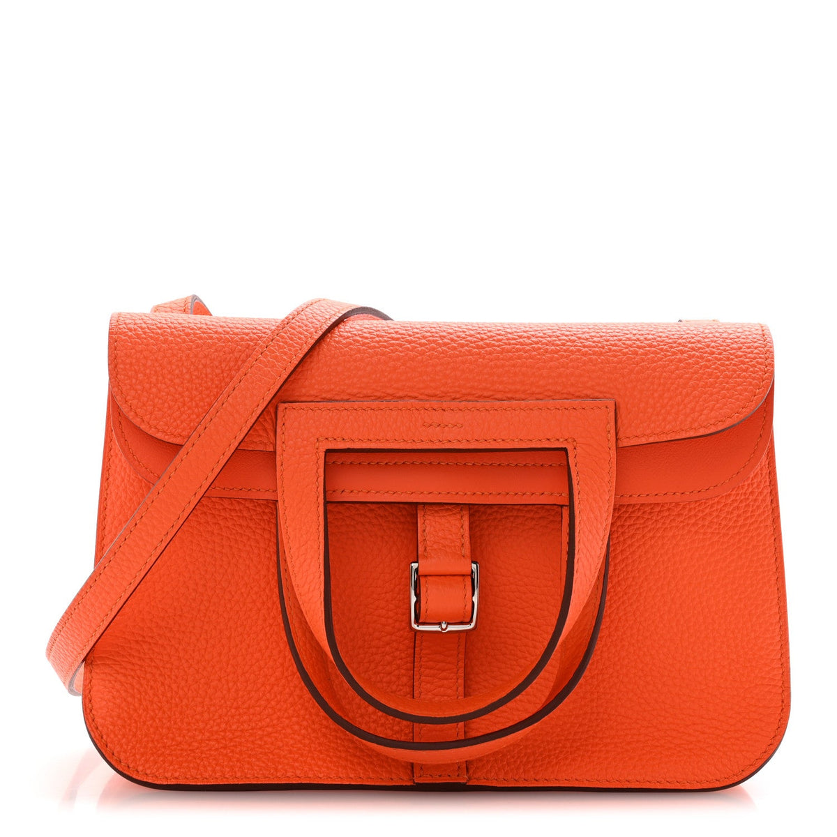 Taurillon Clemence Halzan 25 Orange Mini Handbag