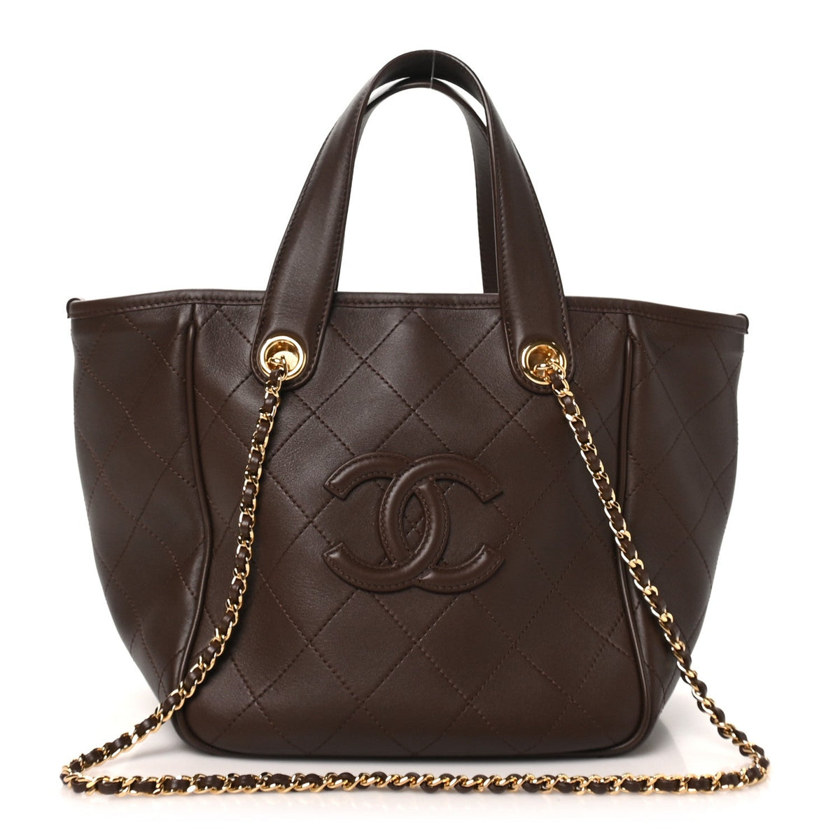 Mini Calfskin Tote Bag - Brown