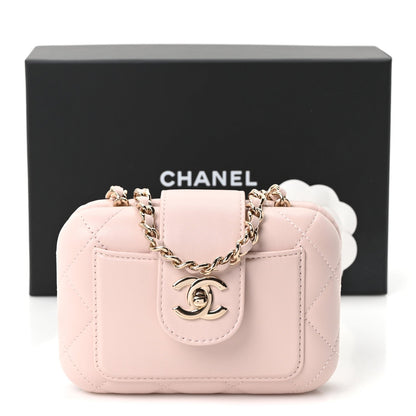 Mini Quilted Lambskin Handbag - Pink