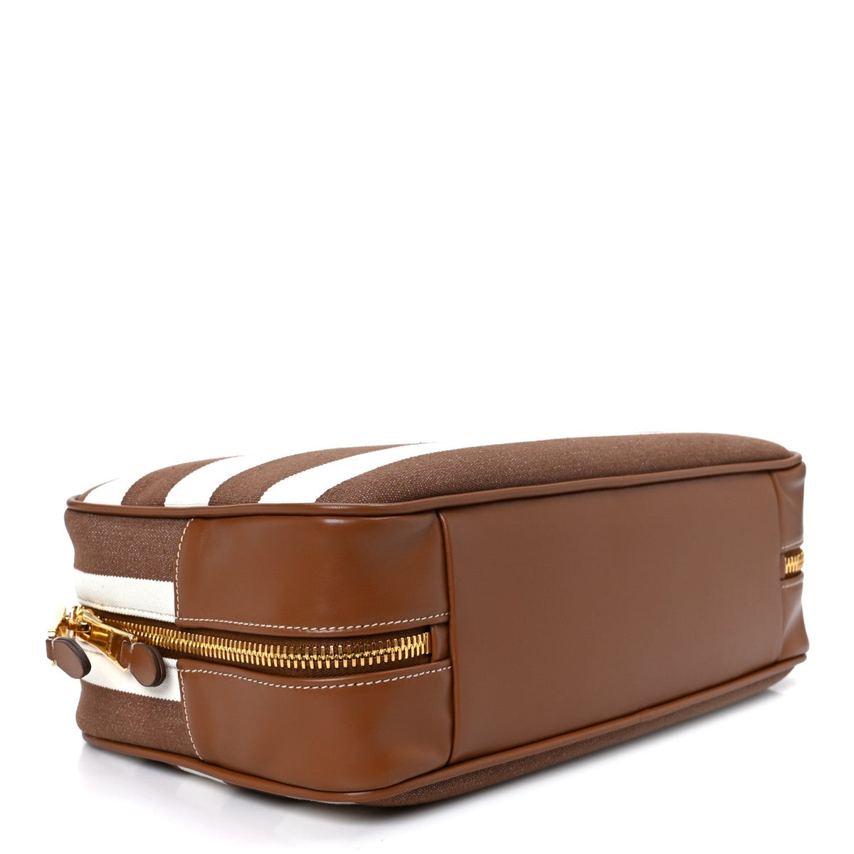 Large Calfskin Canvas Handbag - Natural