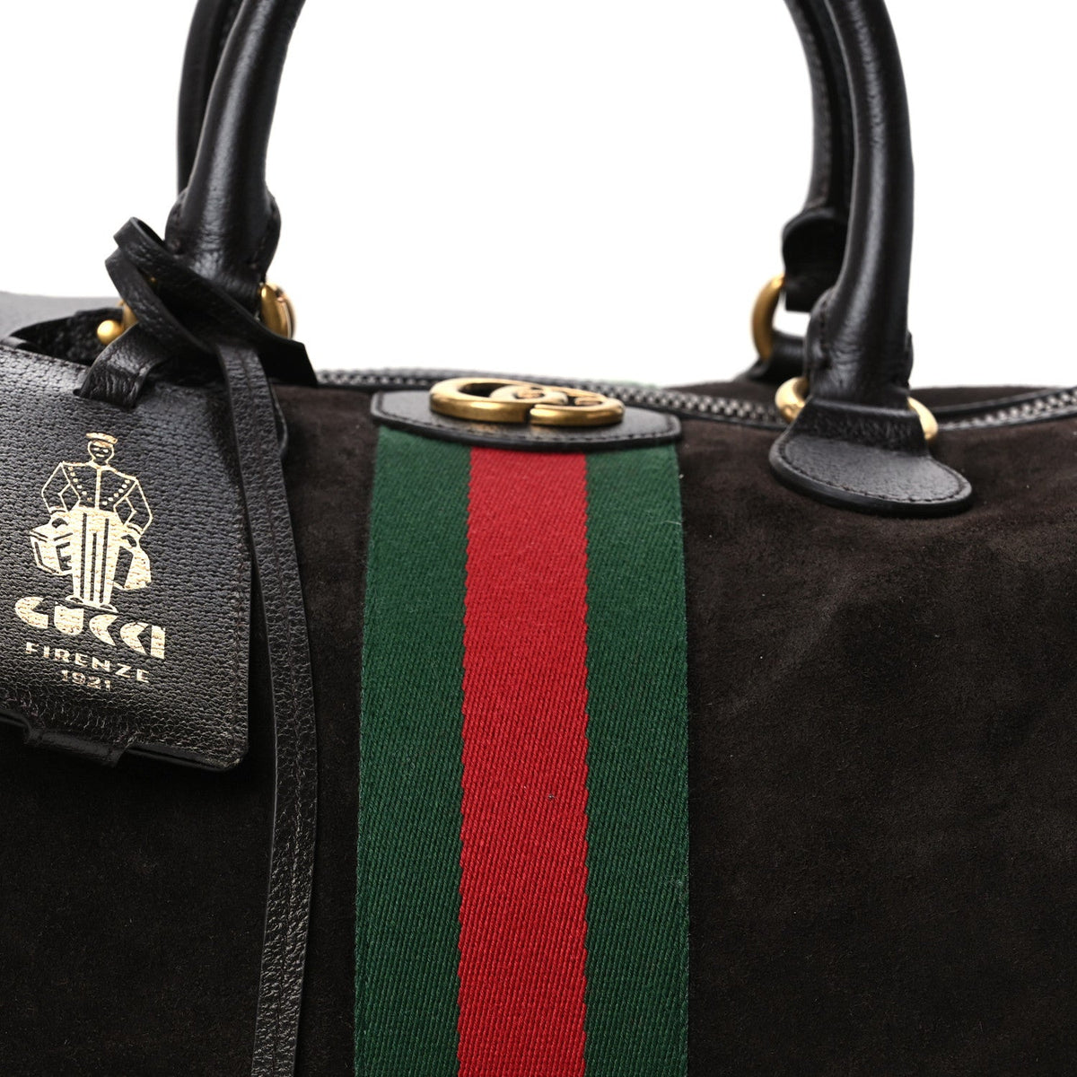 Medium Calfskin Suede Handbag - Brown