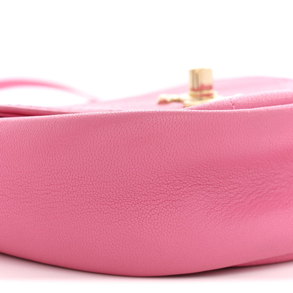 Goatskin Flap Shoulder Bag - Pink