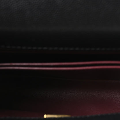 Mini Quilted Caviar Flap Shoulder Bag - Black