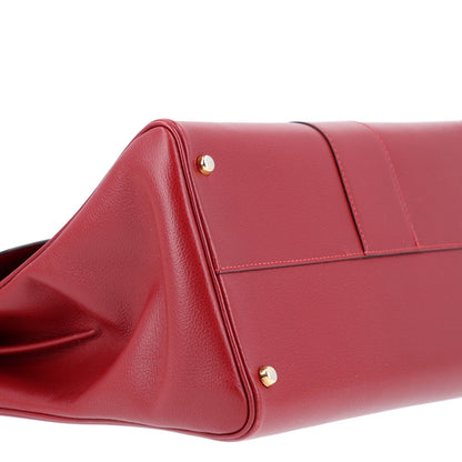 Calfskin Satchel Bag - Red