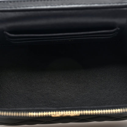Small Quilted Lambskin Handbag - Black