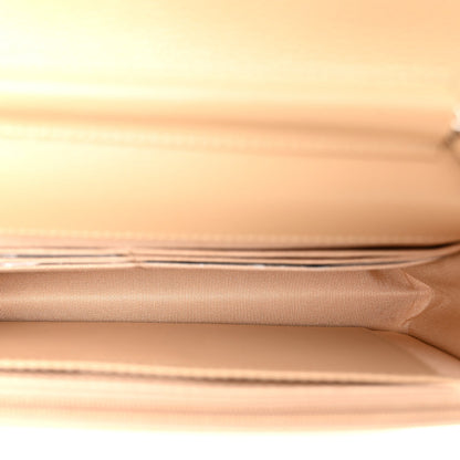 Quilted Caviar Wallet Bag - Beige