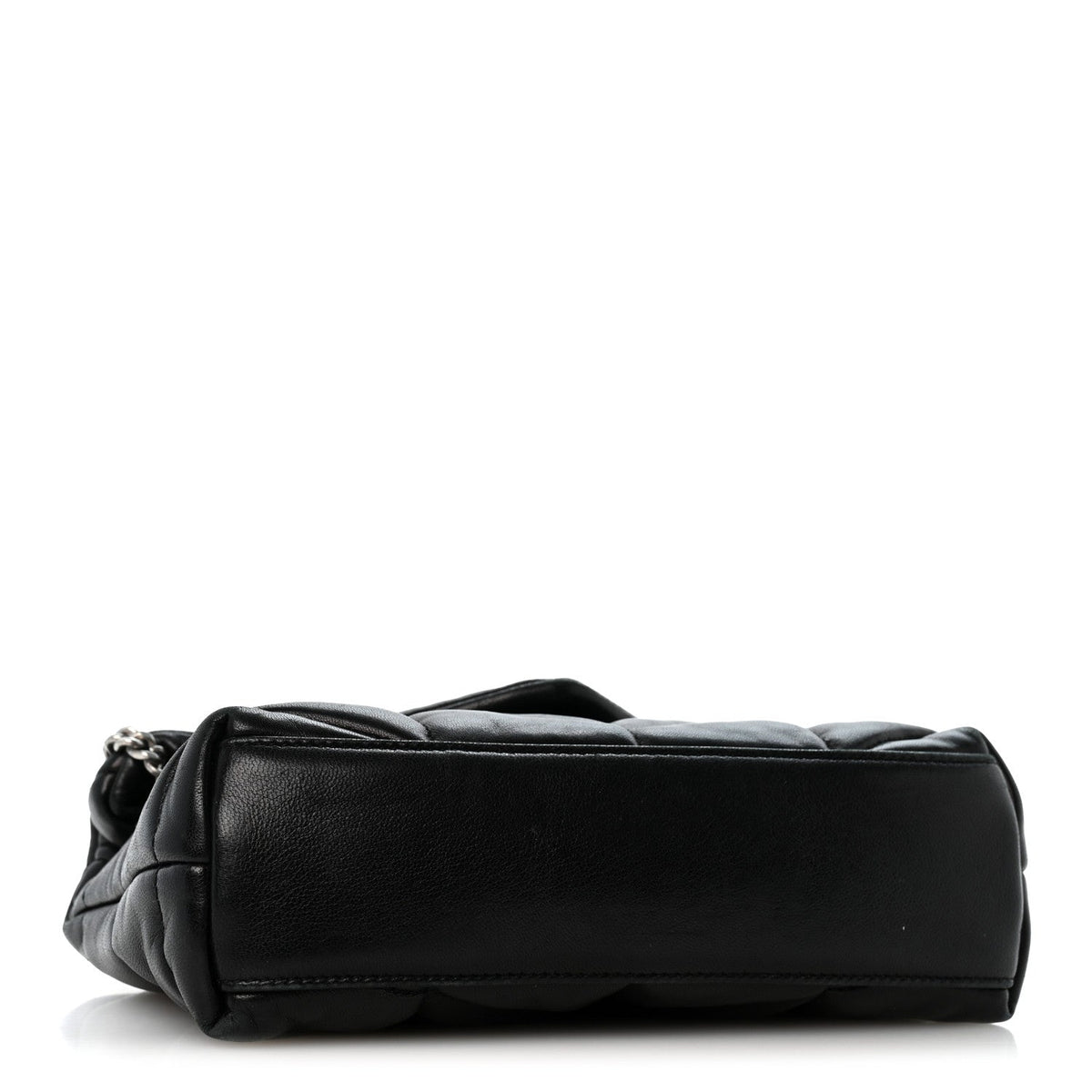 Quilted Lambskin Satchel Bag - Black