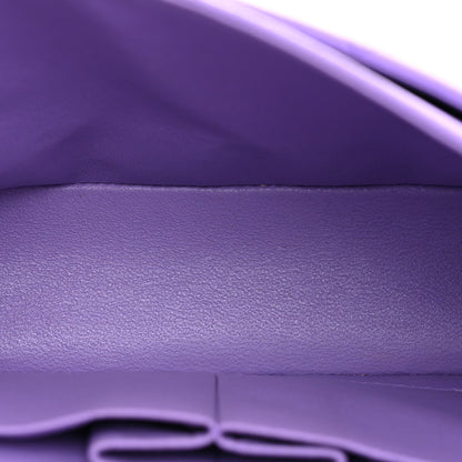 Small Quilted Caviar Flap Shoulder Bag - Purple