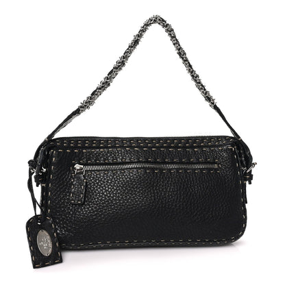 Calfskin Shoulder Bag - Black
