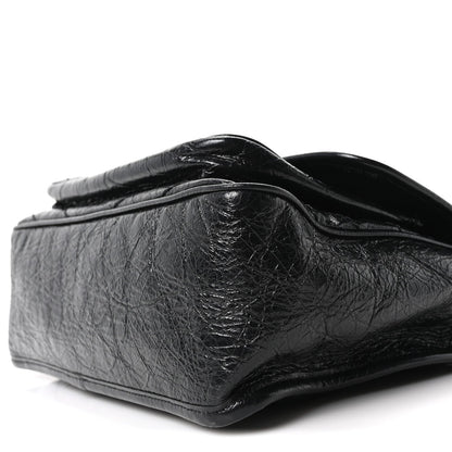 Medium Calfskin Satchel Bag - Black