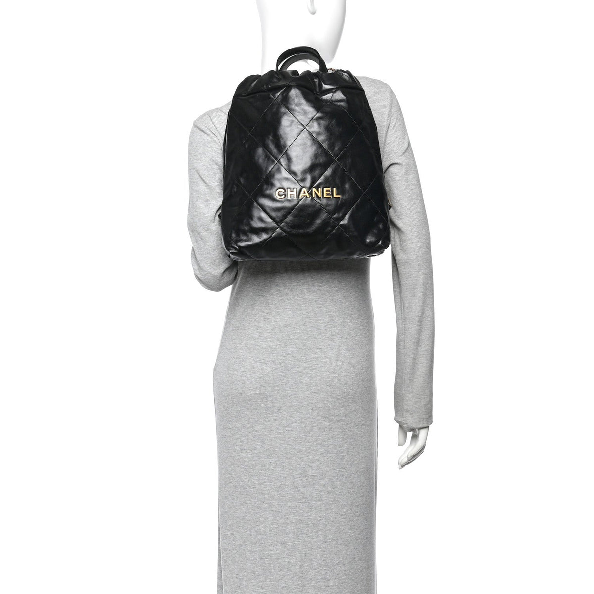 Quilted Calfskin Backpack - Black