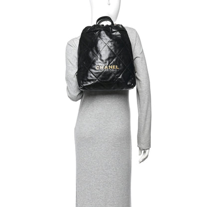 Quilted Calfskin Backpack - Black
