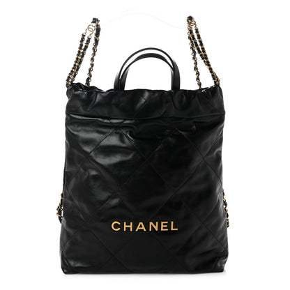 Quilted Calfskin Backpack - Black