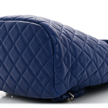Small Quilted Lambskin Backpack - Blue
