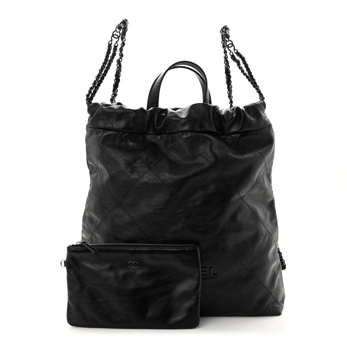Quilted Calfskin Backpack - Black