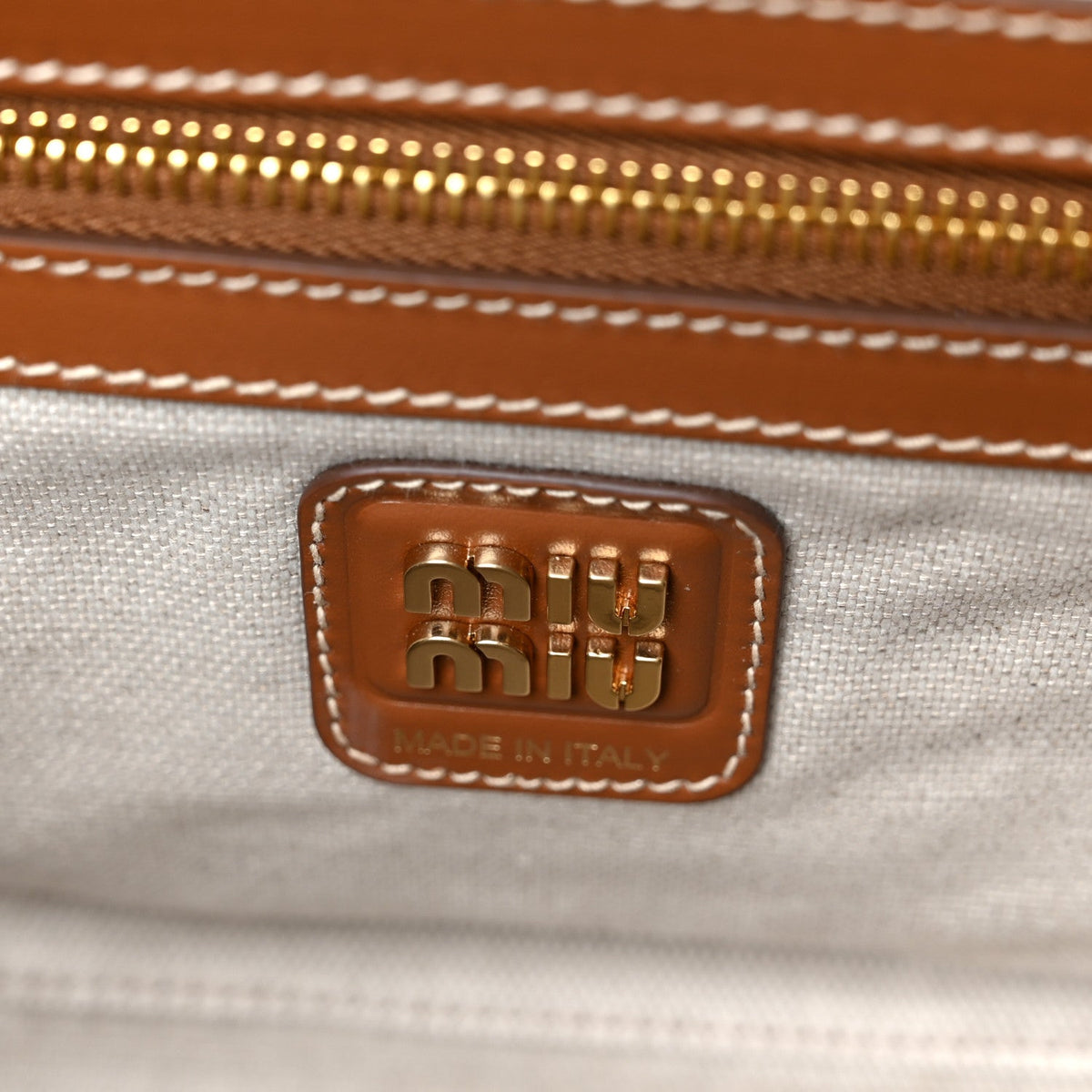 Large Calfskin Canvas Handbag - Natural