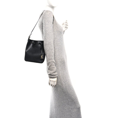 Small Calfskin Bucket Bag - Black
