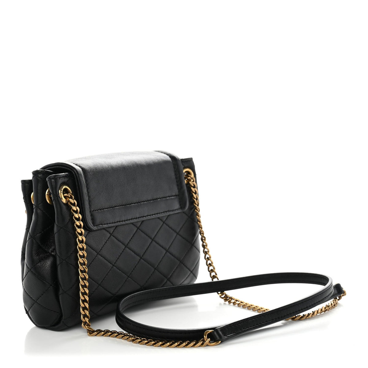 Mini Quilted Lambskin Handbag - Black