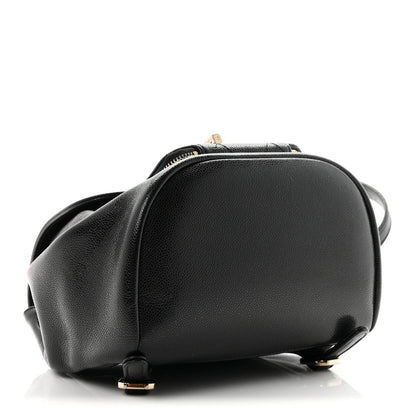Mini Quilted Caviar Backpack - Black