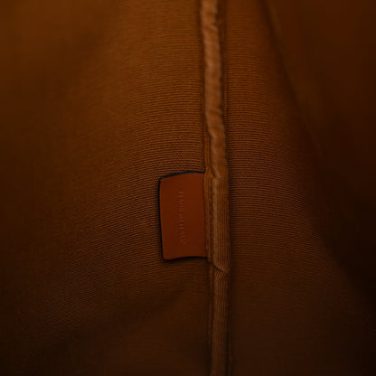 Medium Calfskin Canvas Bucket Bag - Tan