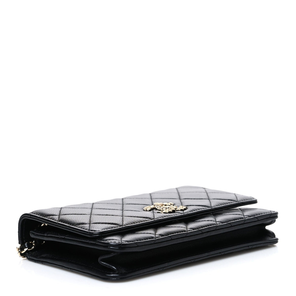 Quilted Lambskin Wallet Bag - Black