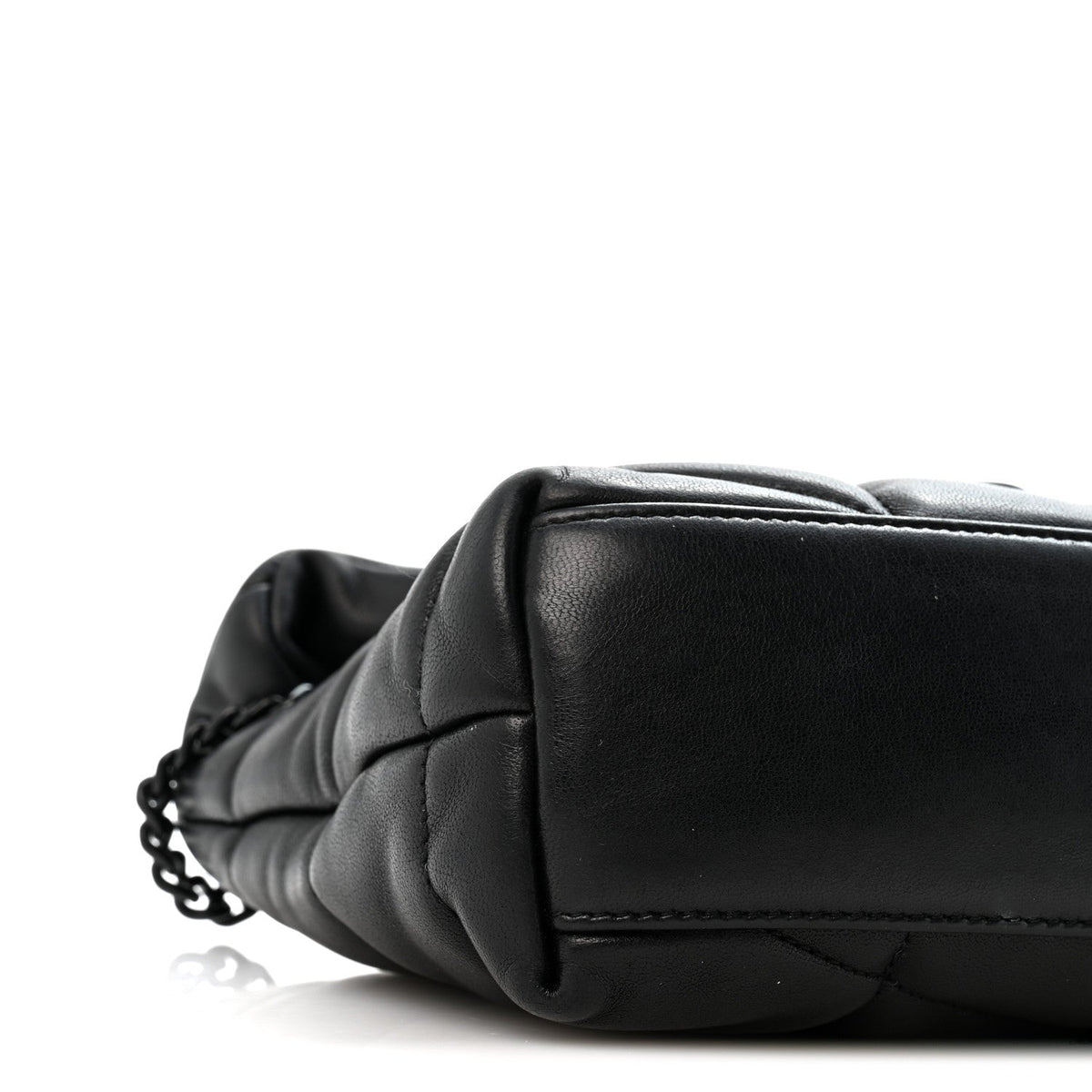 Quilted Lambskin Satchel Bag - Black
