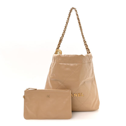 Small Quilted Calfskin Handbag - Beige