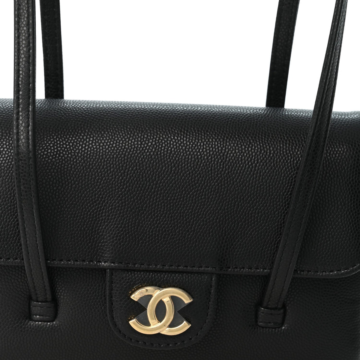 Mini Caviar Shoulder Bag - Black