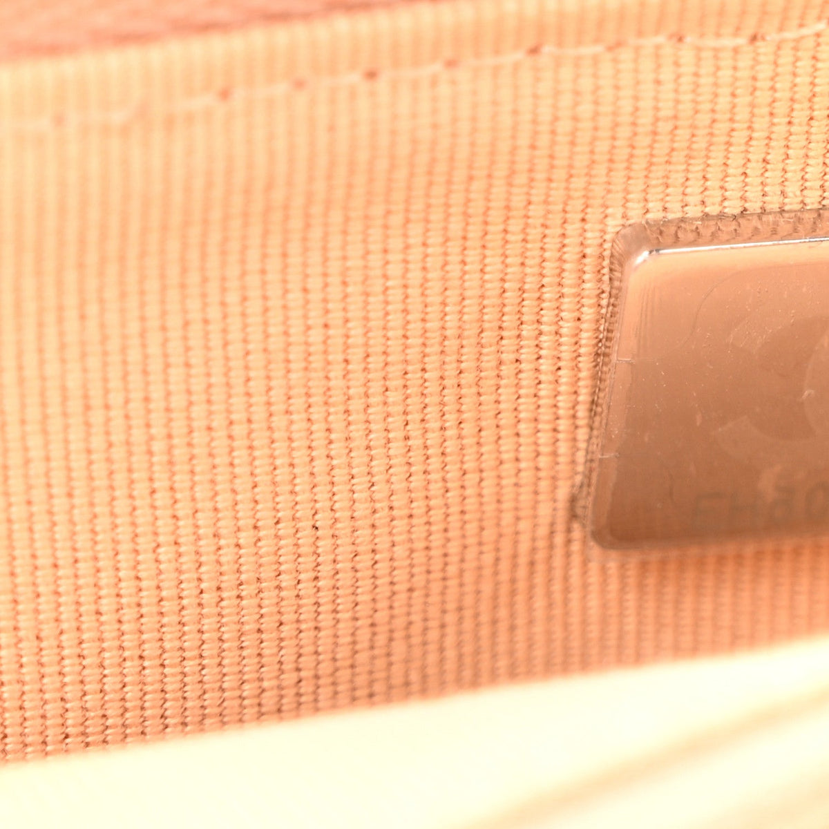 Quilted Caviar Wallet Bag - Beige