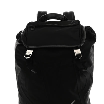 Calfskin Nylon Backpack - Black