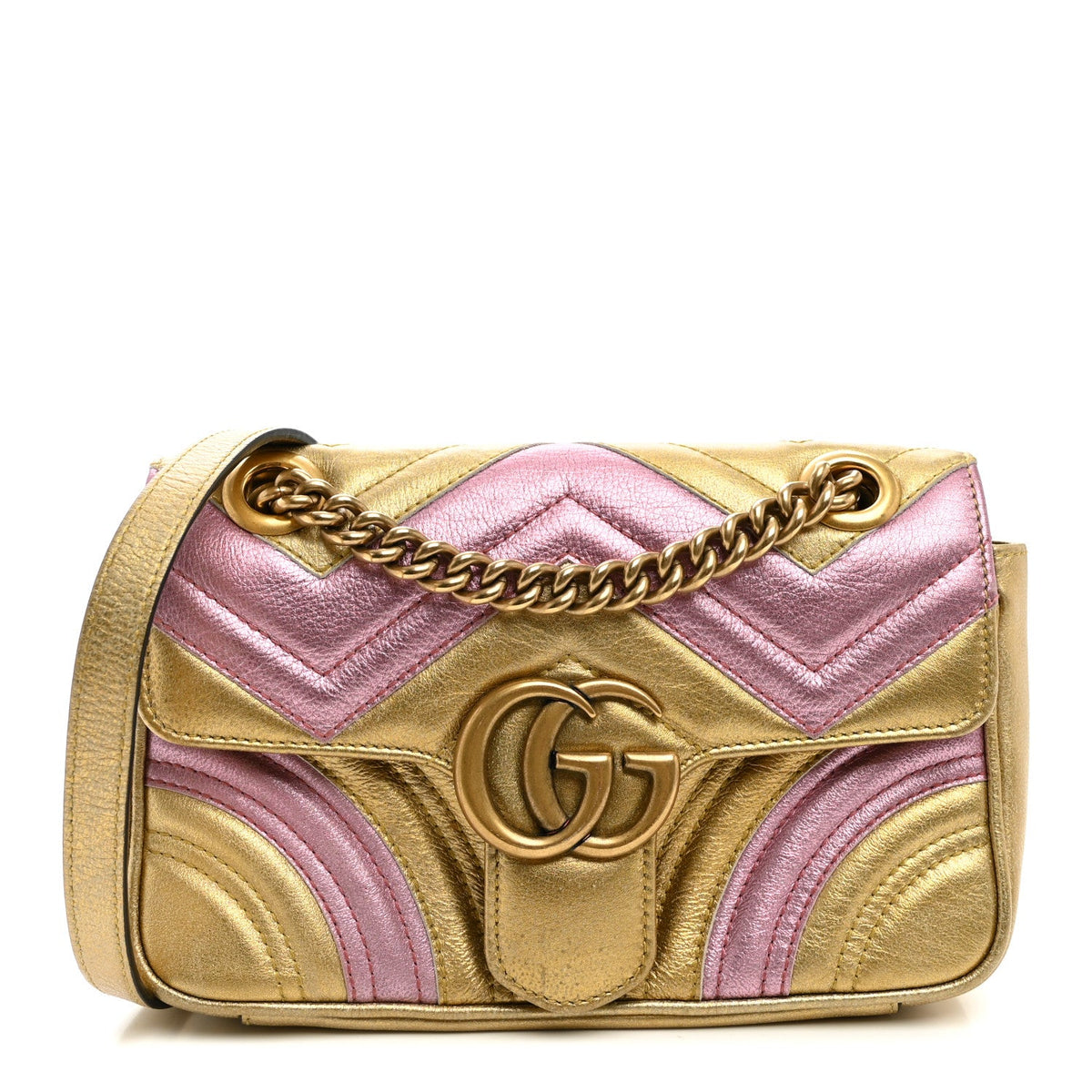 Mini Calfskin Shoulder Bag - Gold