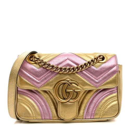 Mini Calfskin Shoulder Bag - Gold