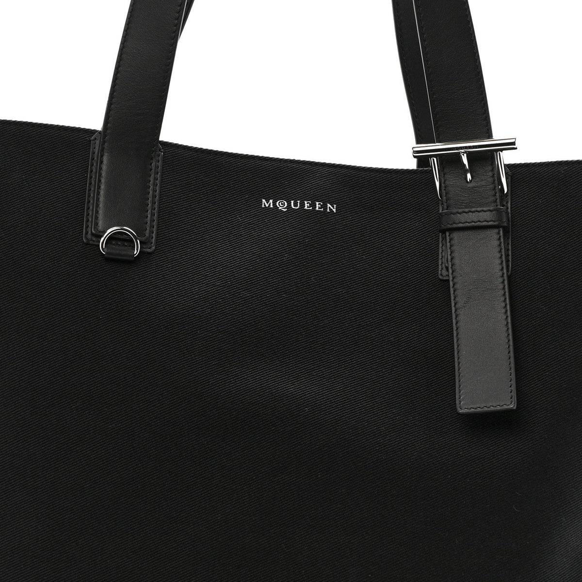 Calfskin Canvas Handbag - Black