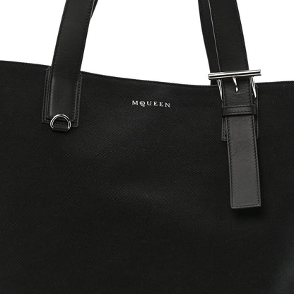 Calfskin Canvas Handbag - Black