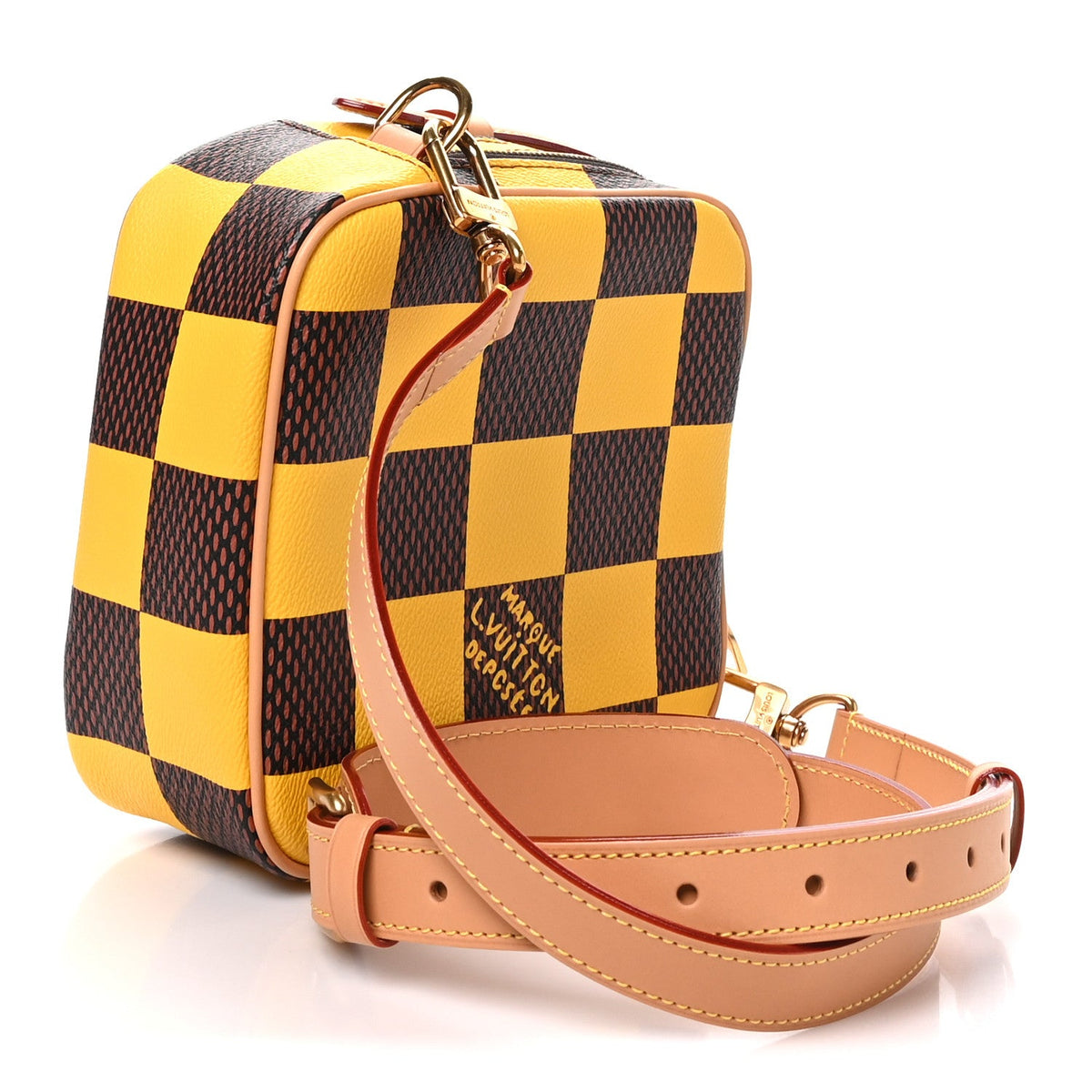 Damier Pop Chess Messenger Jaune Mat Handbag